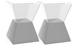 Ficha técnica e caractérísticas do produto Kit 2 Banquetas Nitro Assento Cristal Base Color Cinza - Im In