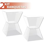 Ficha técnica e caractérísticas do produto Kit 2 Banquetas Nitro Assento Cristal Base Color Cristal