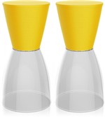 Ficha técnica e caractérísticas do produto Kit 2 Banquetas Nobe Assento Color Base Cristal Amarelo - IM In