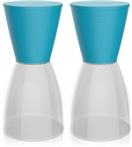Ficha técnica e caractérísticas do produto Kit 2 Banquetas Nobe Assento Color Base Cristal Azul - IM In