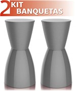 Ficha técnica e caractérísticas do produto Kit 2 Banquetas Nobe Color Cinza