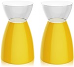 Ficha técnica e caractérísticas do produto Kit 2 Banquetas Rad Assento Color Base Cristal Amarelo - Im In