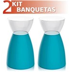 Ficha técnica e caractérísticas do produto Kit 2 Banquetas Rad Assento Color Base Cristal
