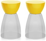 Ficha técnica e caractérísticas do produto Kit 2 Banquetas Rad Assento Cristal Base Color Amarelo - IM In