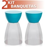 Ficha técnica e caractérísticas do produto Kit 2 Banquetas Rad Assento Cristal Base Color