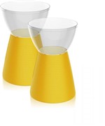 Ficha técnica e caractérísticas do produto Kit 2 Banquetas Sili Assento Cristal Base Color Amarelo - Im In