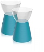 Ficha técnica e caractérísticas do produto Kit 2 Banquetas Sili Assento Cristal Base Color Azul - Im In