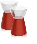 Ficha técnica e caractérísticas do produto Kit 2 Banquetas Sili Assento Cristal Base Color Vermelho - Im In