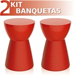 Ficha técnica e caractérísticas do produto Kit 2 Banquetas Sili Color Vermelho
