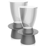 Ficha técnica e caractérísticas do produto Kit 2 Banquetas Tin Assento Cristal Base Color Cinza