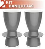Ficha técnica e caractérísticas do produto Kit 2 Banquetas Tin Color Cinza - IM In