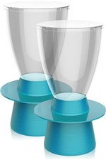 Ficha técnica e caractérísticas do produto Kit 2 Banquetas Tinn Assento Cristal Base Color Azul - Im In