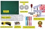 Ficha técnica e caractérísticas do produto Kit Base de Corte 60x45 + Régua 15x60 + Alicate Prega Botões