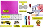 Ficha técnica e caractérísticas do produto Kit Base de Corte Rosa 60x45 + Régua 15x60 + Alicate Prega Botões
