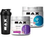 Ficha técnica e caractérísticas do produto Kit Bcaa Drink em Pó 280g + Glutamina 300g + Coqueteleira Max Titanium