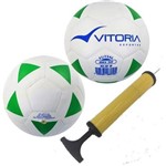 Kit 2 Bolas Futsal Vitoria Brx 50 Sub 9 (6 a 8 Anos) + Bomba Ar