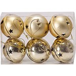Ficha técnica e caractérísticas do produto Kit Bolas Guizo em Metal Douradas 8 Cm - 6 Peças - Christmas Traditions