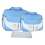 Ficha técnica e caractérísticas do produto Kit Bolsa Bebê Maternidade Azul Claro 30ol02 com Trocador Tr