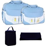 Ficha técnica e caractérísticas do produto Kit Bolsa Bebê Maternidade Completo Azul Claro CNTPC302