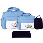 Ficha técnica e caractérísticas do produto Kit Bolsa Bebê Maternidade Completo Azul Claro CNTPC107