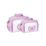 Ficha técnica e caractérísticas do produto Kit Bolsa Maternidade Coroa Bebe Menina Rosa 135-36