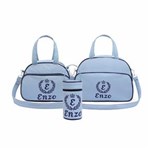 Ficha técnica e caractérísticas do produto Kit Bolsa Maternidade Realeza Azul Bebê Personalizada - 3 Peças