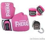 Ficha técnica e caractérísticas do produto Kit Boxe Fheras Muay Thai Luva + Bandagem + Bucal Rosa