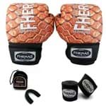Ficha técnica e caractérísticas do produto Kit Boxe Muay Thai Fheras Top - Luva Bandagem Bucal 08 Oz