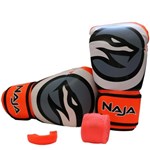 Ficha técnica e caractérísticas do produto Kit Boxe Muay Thai Naja Colors Bandagem Bucal Laranja