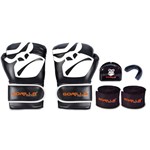 Kit Boxe - MuayThai Full Pretection Luva Boxe/Muay-Thai + Bandagem + Protetor Bucal - 12 Oz Gorilla