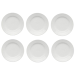 Ficha técnica e caractérísticas do produto Kit C/6 Prato Branco Raso 25cm Cerâmica Para Buffet e Restaurante