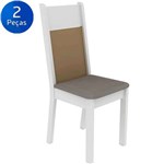 Ficha técnica e caractérísticas do produto Kit C/ 2 Cadeiras 4280m - Madesa - Branco / Pérola / Crema