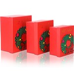 Ficha técnica e caractérísticas do produto Kit C/ 3 Caixas Presente Retangular - Vermelho - Importado