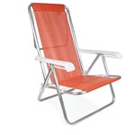 Ficha técnica e caractérísticas do produto Kit 2 Cadeira Praia Aluminio Reclinavel 8 Posicoes - Mor