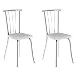 Ficha técnica e caractérísticas do produto Kit 2 Cadeiras 154 Cromado/branco - Carraro