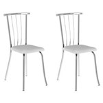 Ficha técnica e caractérísticas do produto Kit 2 Cadeiras 154 Cromado/Branco - Carraro