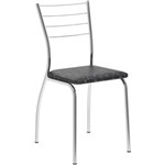 Ficha técnica e caractérísticas do produto Kit 2 Cadeiras 1700 Tecil Fantasia Móveis Carraro - PRETO
