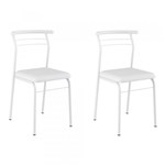 Ficha técnica e caractérísticas do produto Kit 2 Cadeiras 1708 Branco - Carraro Móveis