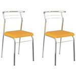 Ficha técnica e caractérísticas do produto Kit 2 Cadeiras 1708 Cromado/Amarelo - Carraro