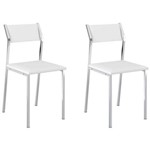 Kit 2 Cadeiras 1709 Cromado/branco - Carraro