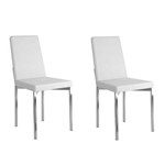 Kit 2 Cadeiras 399 Branco/Cromado - Carraro Móveis
