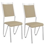 Ficha técnica e caractérísticas do produto Kit 2 Cadeiras com Acabamento Cromado Kappesberg Londres 2C056 Nude