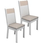 Kit 2 Cadeiras de Jantar Elegance Pérola/Branco/Vanilla - Madesa
