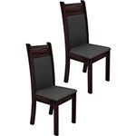 Kit 2 Cadeiras de Jantar Nebraska Plus Preto/Rustic Cinza - Madesa