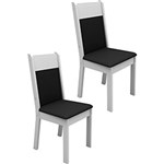 Kit 2 Cadeiras de Jantar Veneza Preto/Branco - Madesa