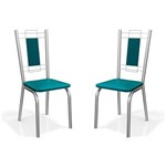 Ficha técnica e caractérísticas do produto Kit - Cadeiras Florença Cromada Veludo Kappesberg - Azul