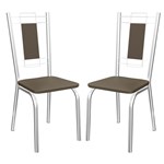 Ficha técnica e caractérísticas do produto Kit 2 Cadeiras Florença Cromado Kappesberg 2C005 Marrom