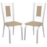 Ficha técnica e caractérísticas do produto Kit 2 Cadeiras Florença Cromado Kappesberg 2C005 Nude