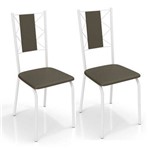 Ficha técnica e caractérísticas do produto Kit 2 Cadeiras Lisboa Branco Fosco Kappesberg 2C076 Marrom