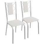Ficha técnica e caractérísticas do produto Kit 2 Cadeiras Lisboa de Metal Cromado 2C076 Kappesberg - Branco - Selecione=Branco